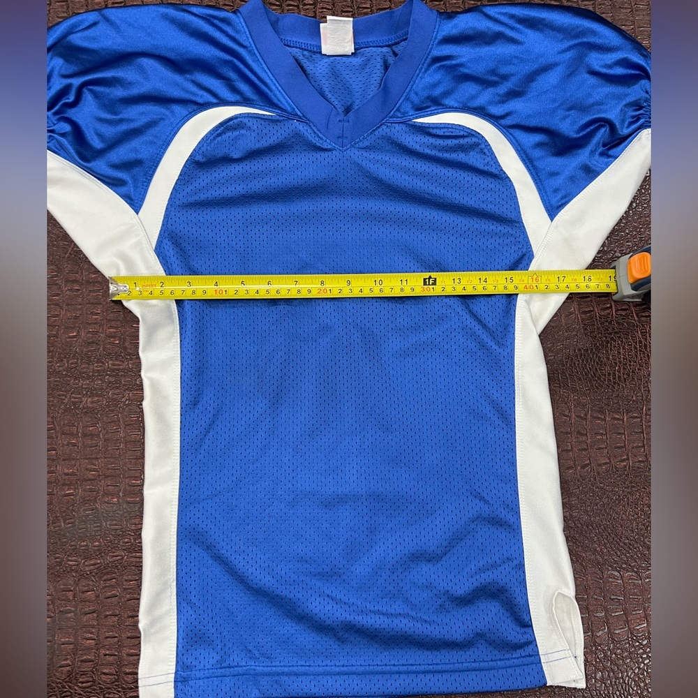 A4 Football Practice rollout Jersey youth medium M blue Mesh elastics NWOT - Picture 7 of 11